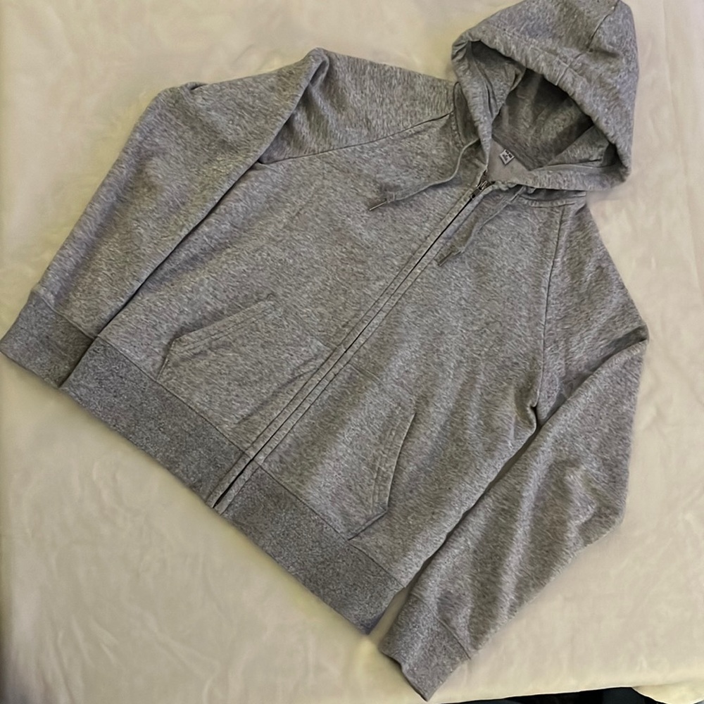 Uniqlo Womens Light Gray Full Zip Sweatshirt - Size Med